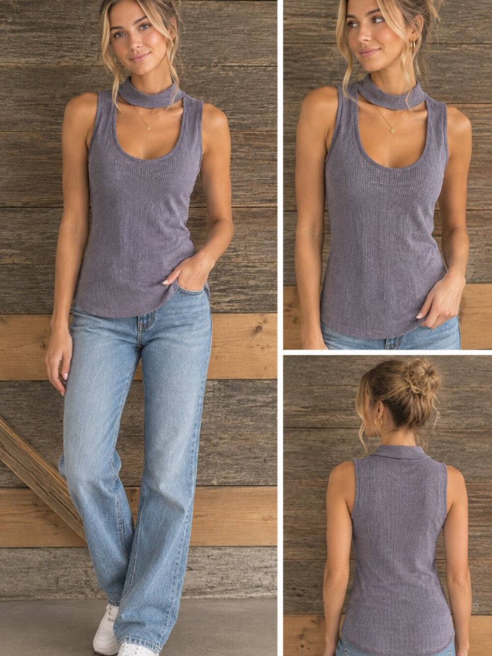 Maurices Size Small Grey Ribbed Sleeveless Top